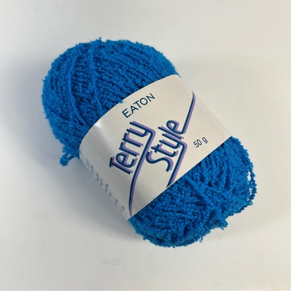 ❤️ Vintage Eaton Terry Style Vibrant Blue Yarn Lot (6) - Picture 3 of 4
